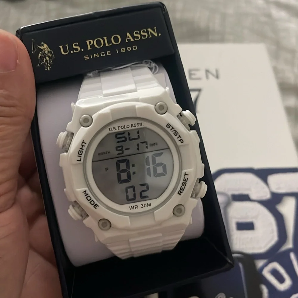 U.S. Polo Assn. White Digital Men's Watch - Picture 2 of 3
